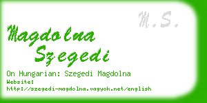 magdolna szegedi business card